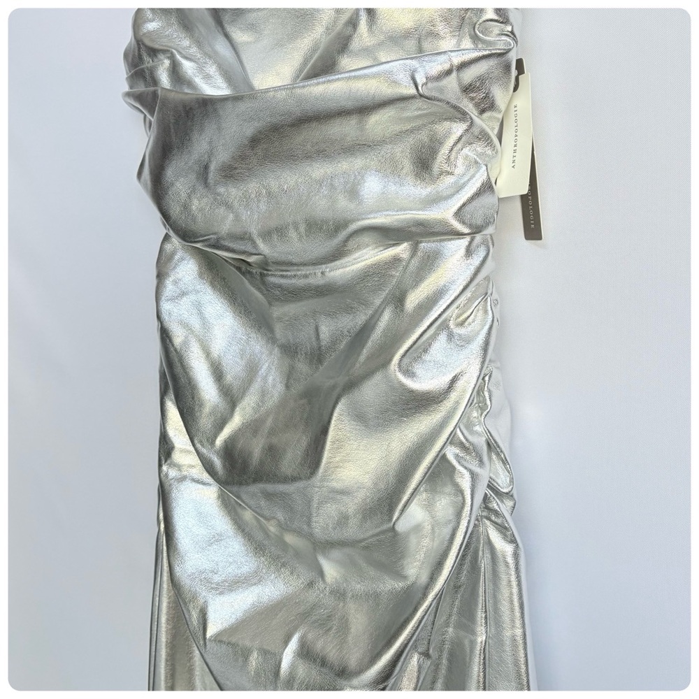 NWT Anthro The Soleil Magic Fabric Strapless Ruched Party Liquid-shine Dress: S - Picture 9 of 11